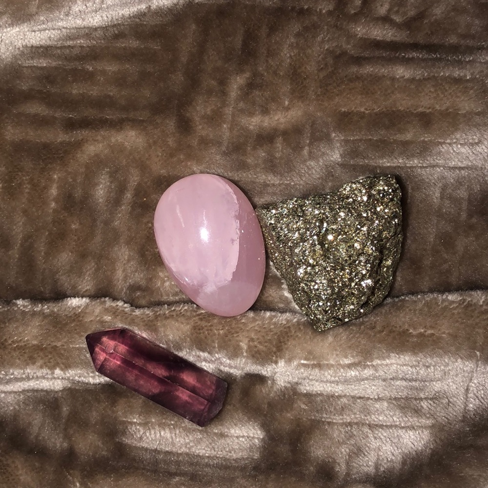 Rose Quartz, Pyrite, Amethyst Bundle